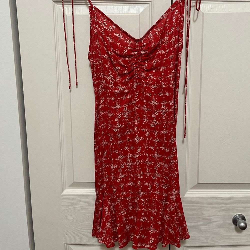 Free People Intimately / Red Floral Slip Dress / S